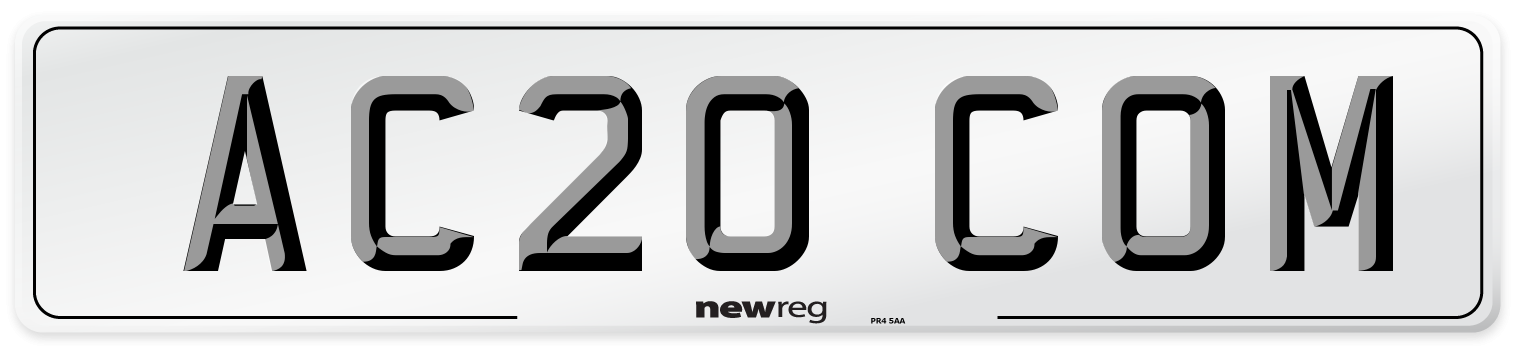 AC20 COM Number Plate from New Reg